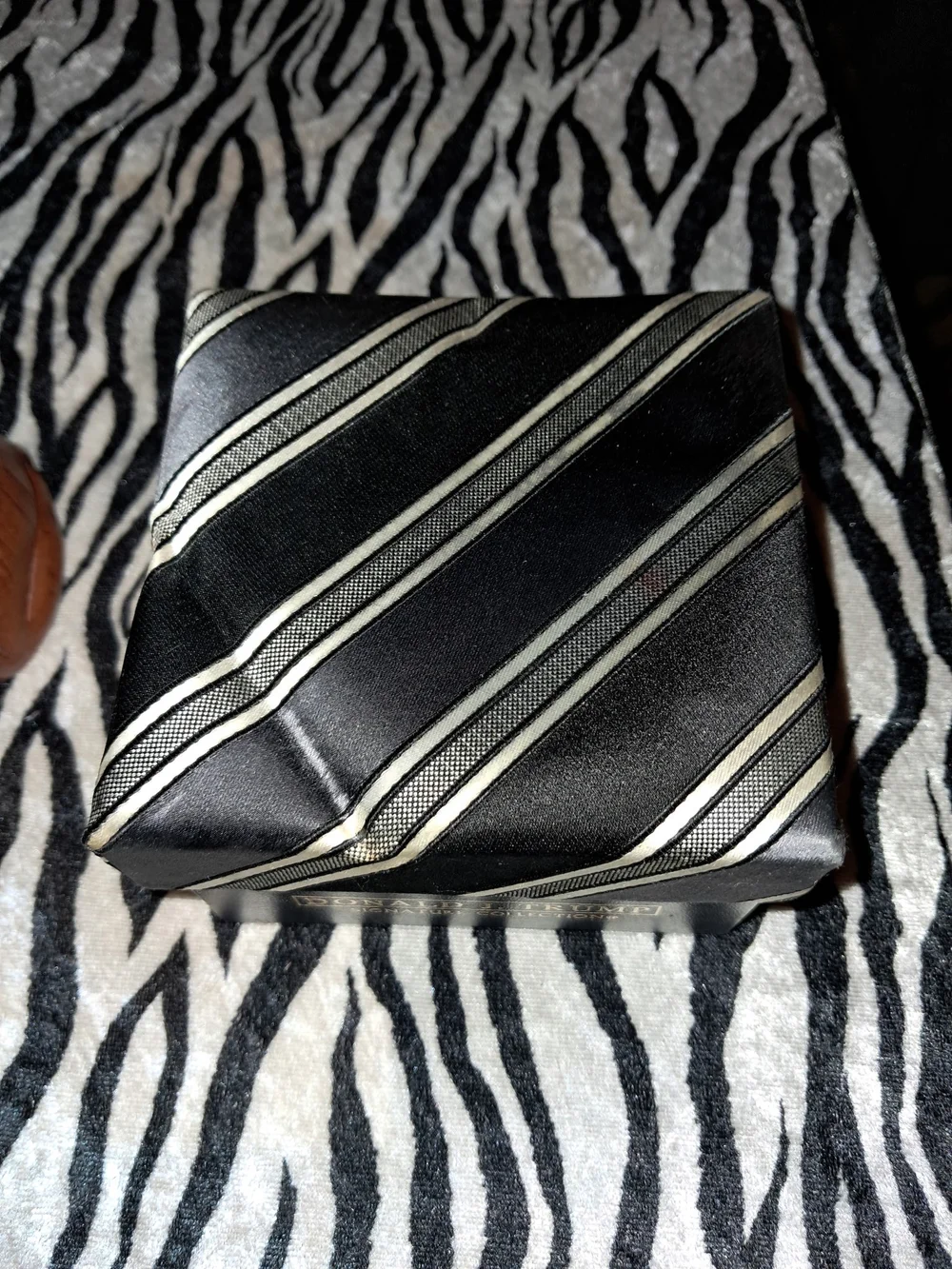 Black & Ivory Striped Tie